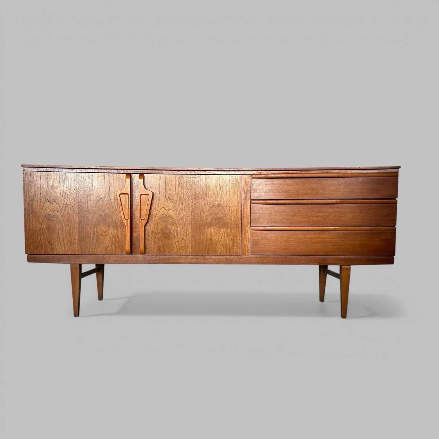 Beautility Teak Sideboard Mid Century Bow Front photo furniture