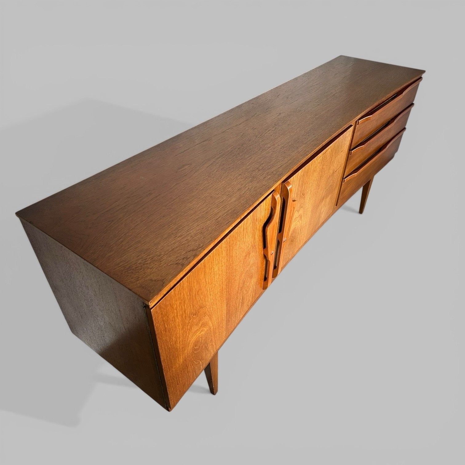 Beautility Teak Sideboard Mid Century Bow Front photo for sale