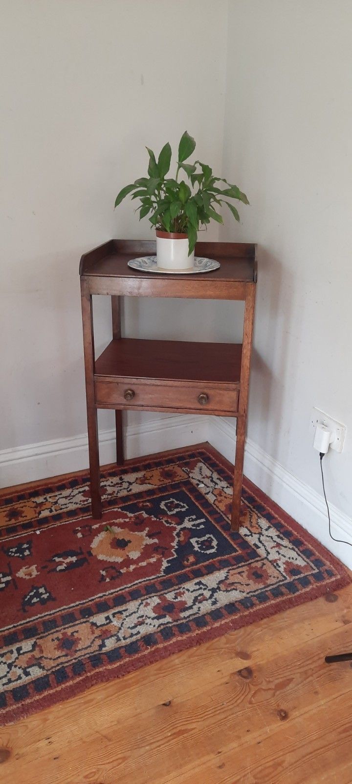 photo buy Vintage Antique Georgian Two Tier Mahogany Washstand With Lower Drawer.