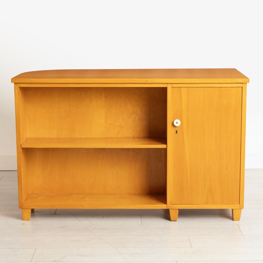 Swedish Desk In Elm With Cupboard & Shelves On Reverse C.1940 photo 1200.0
