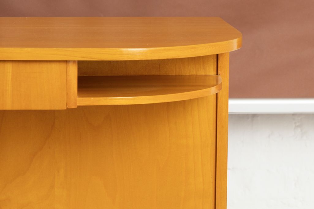 Swedish Desk In Elm With Cupboard & Shelves On Reverse C.1940 photo buy
