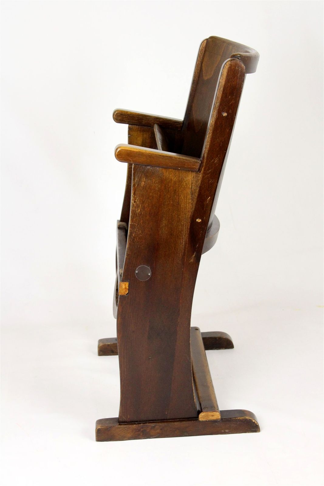 Vintage Cinema Chair Ton (Thonet), 1940s Czech, Wooden Theatre Seat photo vinterior