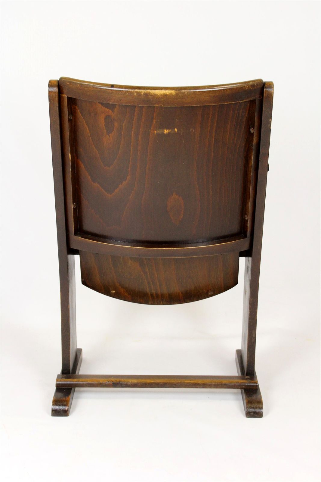 Vintage Cinema Chair Ton (Thonet), 1940s Czech, Wooden Theatre Seat photo vintage
