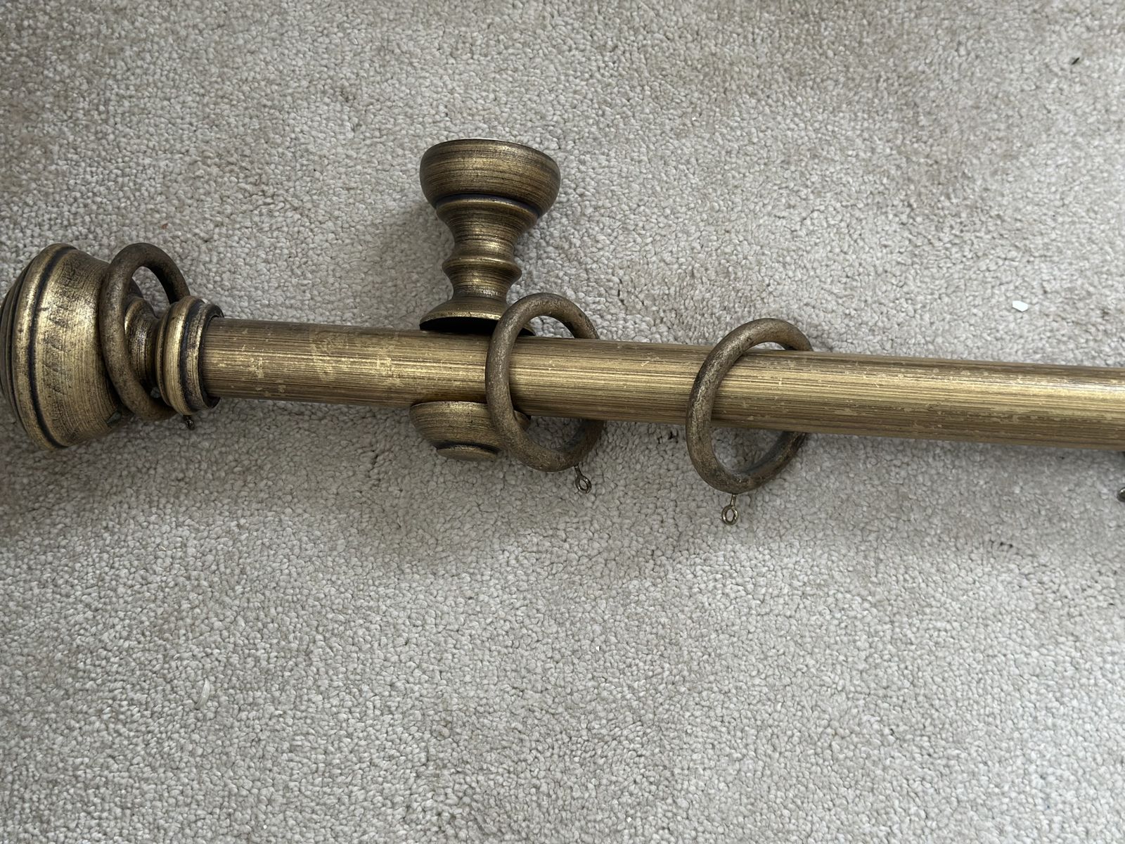 Wooden Curtain Poles. Antiqued Brass Finish. photo buy
