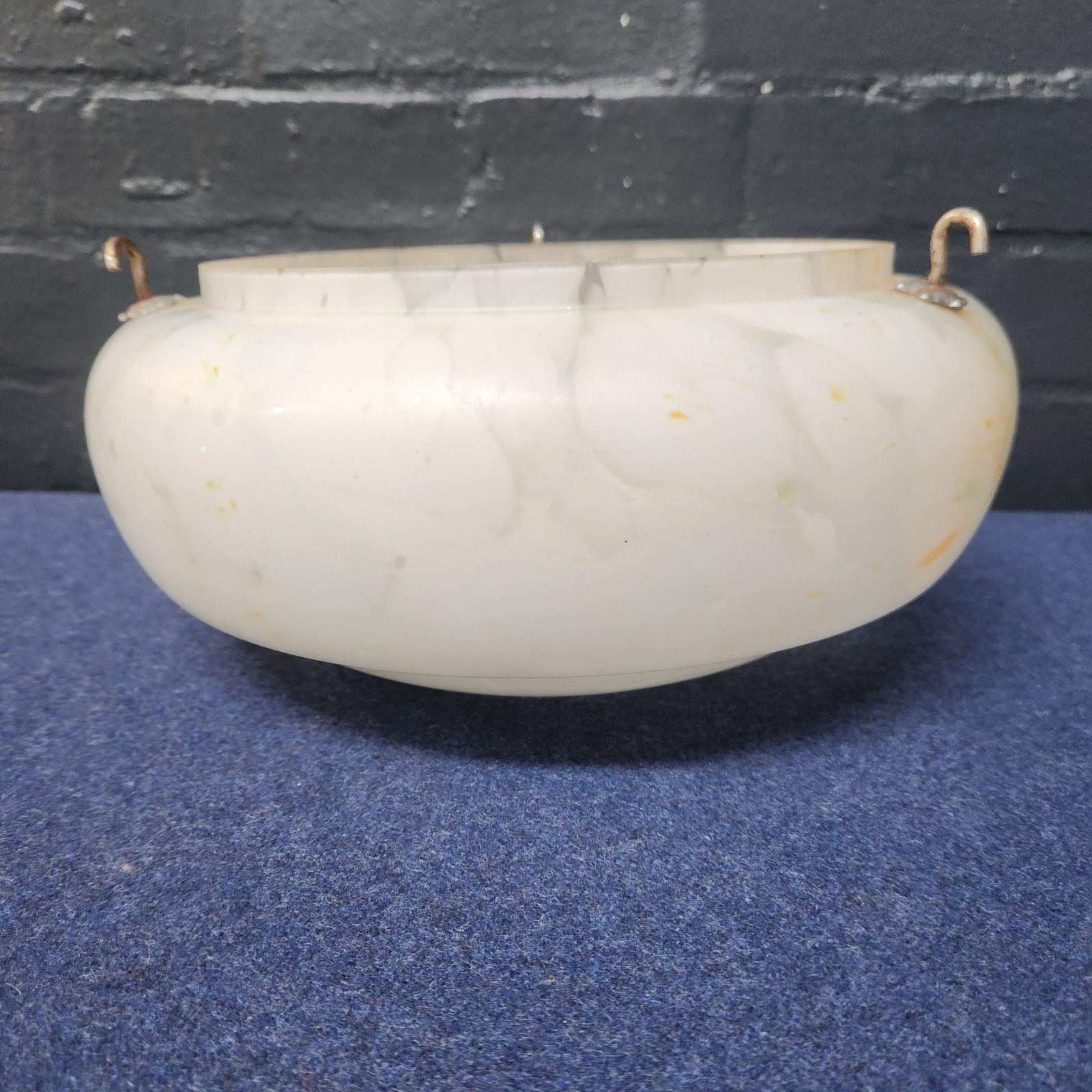 Art Deco Plafonnier (Fly Catcher) Glass Ceiling Light Shade With Chains photo vintage