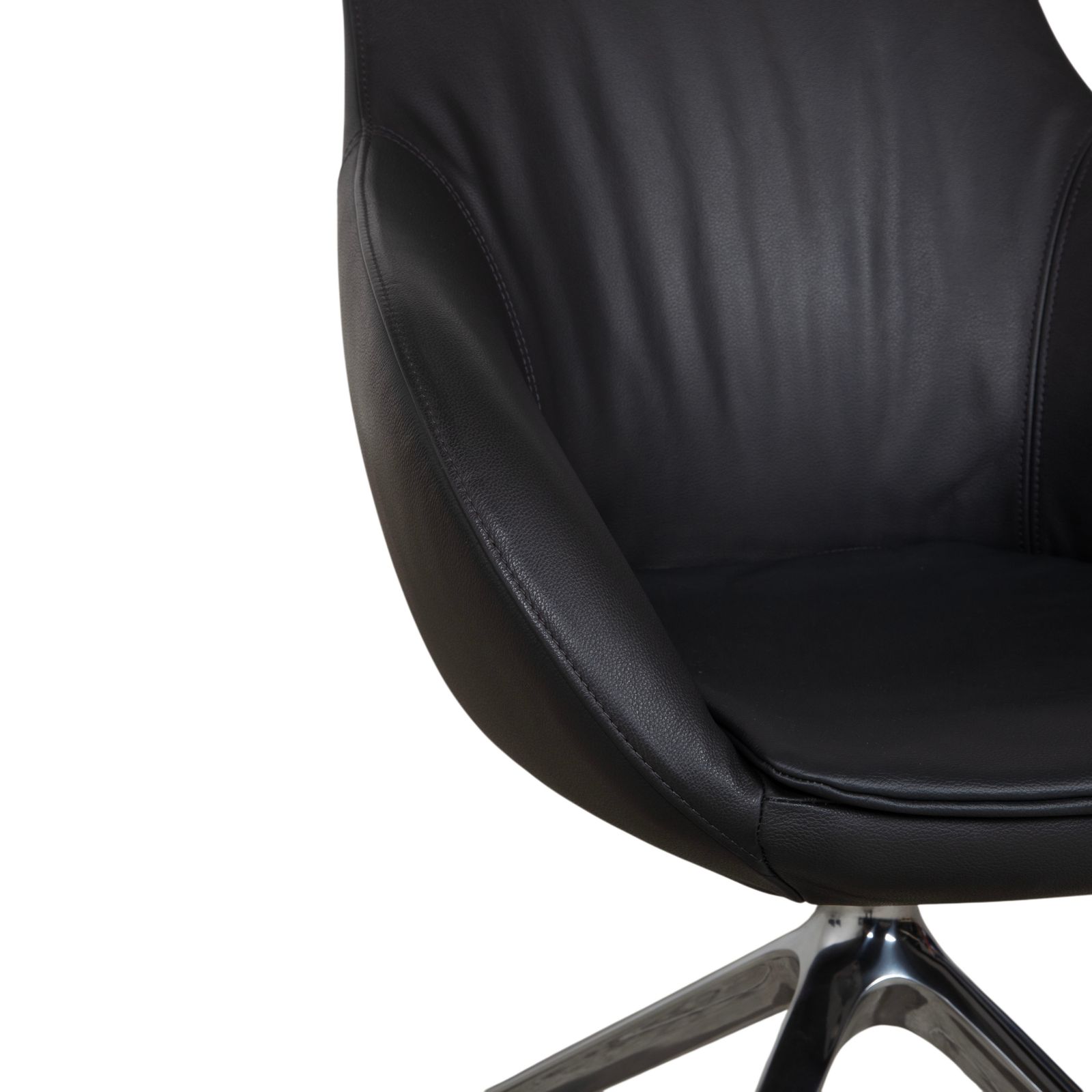 Lot de 4 chaises Signet Mailo en cuir, brun et gris, pour salle à manger photo 3912.0