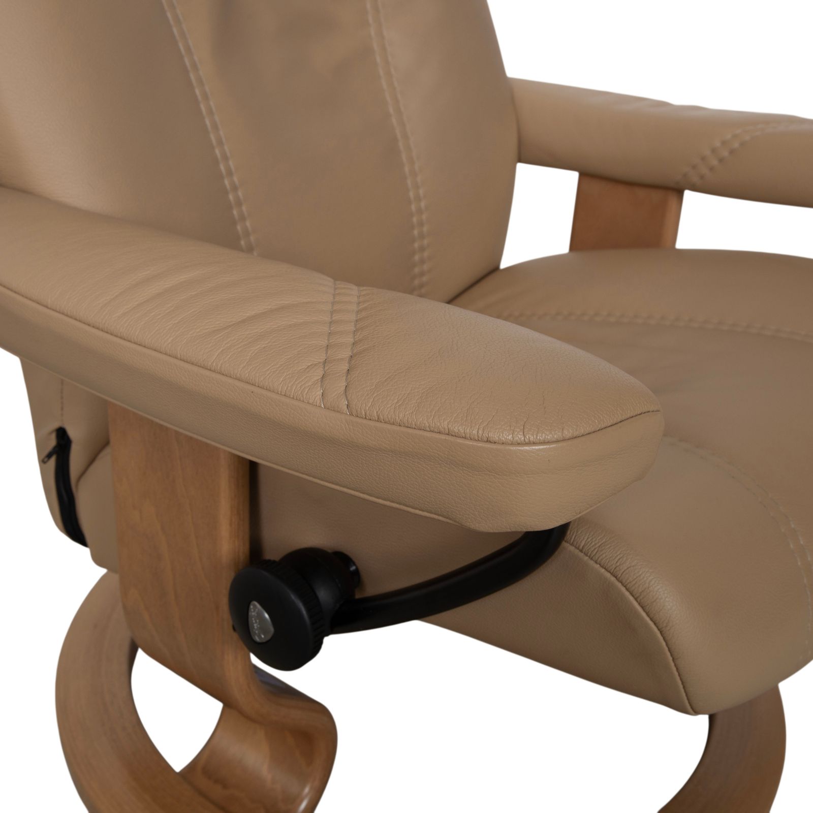 photo furniture Stressless Consul Leather Armchair Set, Beige, With Manual Reclining Function