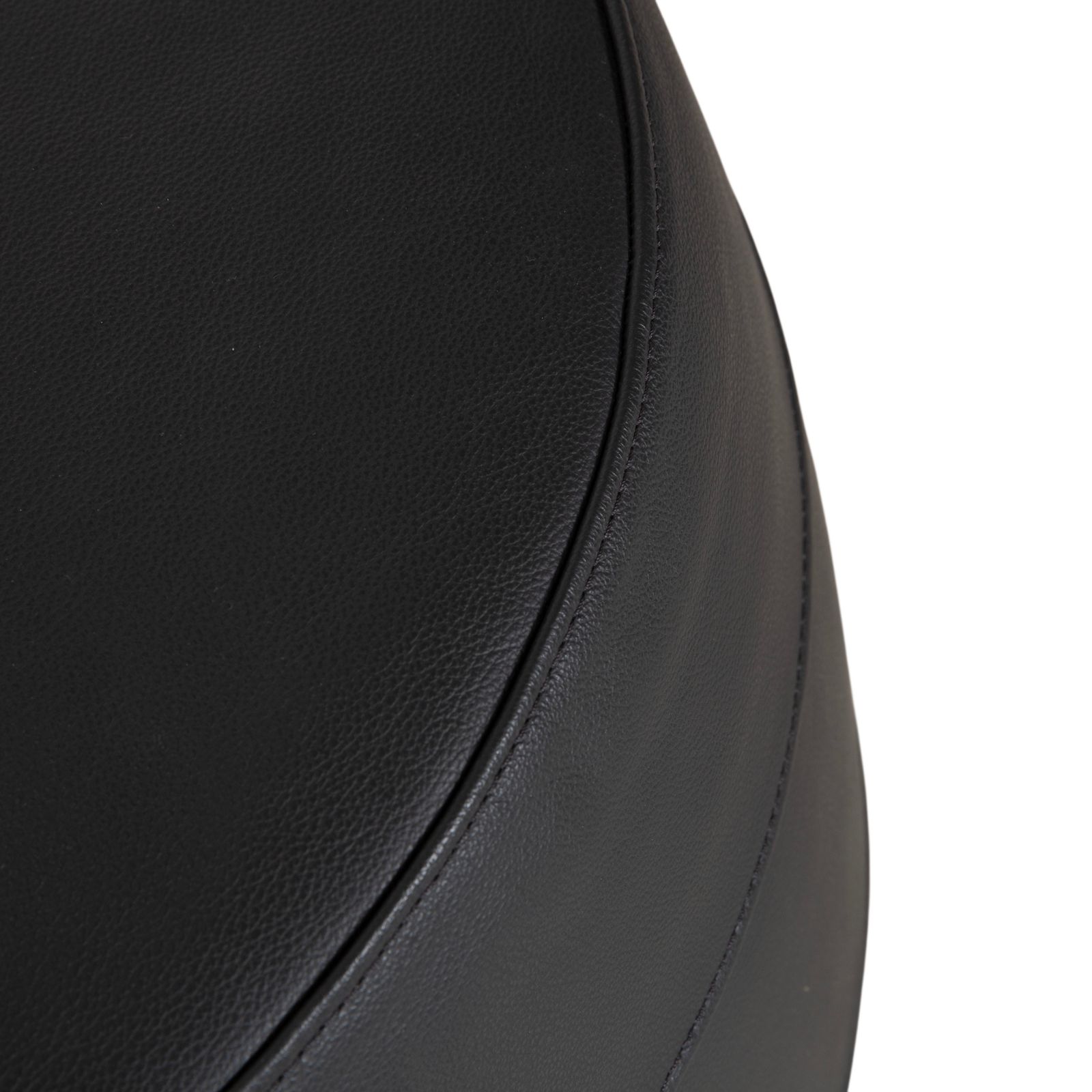 Pouf Signet Middle Bob en cuir brun-gris photo vinterior
