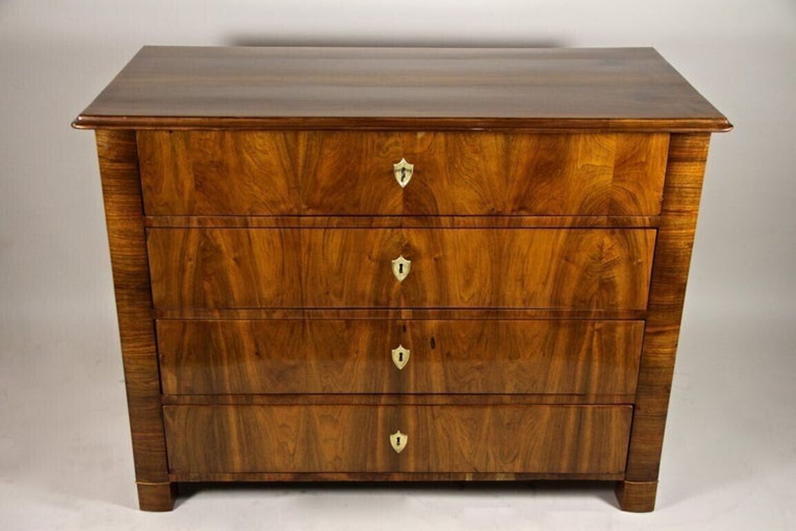 photo vinterior 19th Century Nutwood Biedermeier Chest Of Drawers/ Commode, Austria, Ca. 1840
