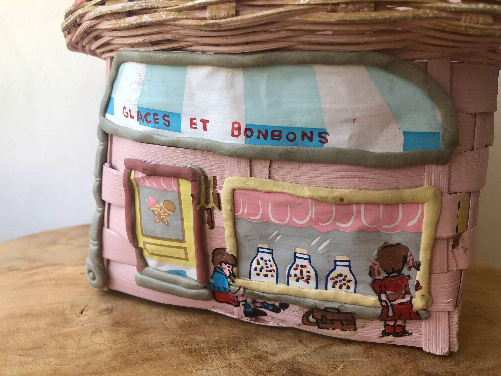 2 paniers peints à la main, paniers décoratifs photo vinterior