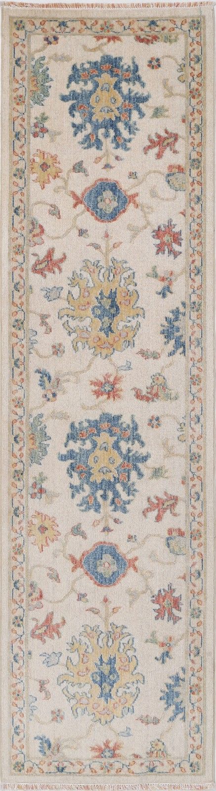1'11"X7'11" Modern Runner Rug For Kitchen, Wool Corridor Rug, Oushak Hallway Rug