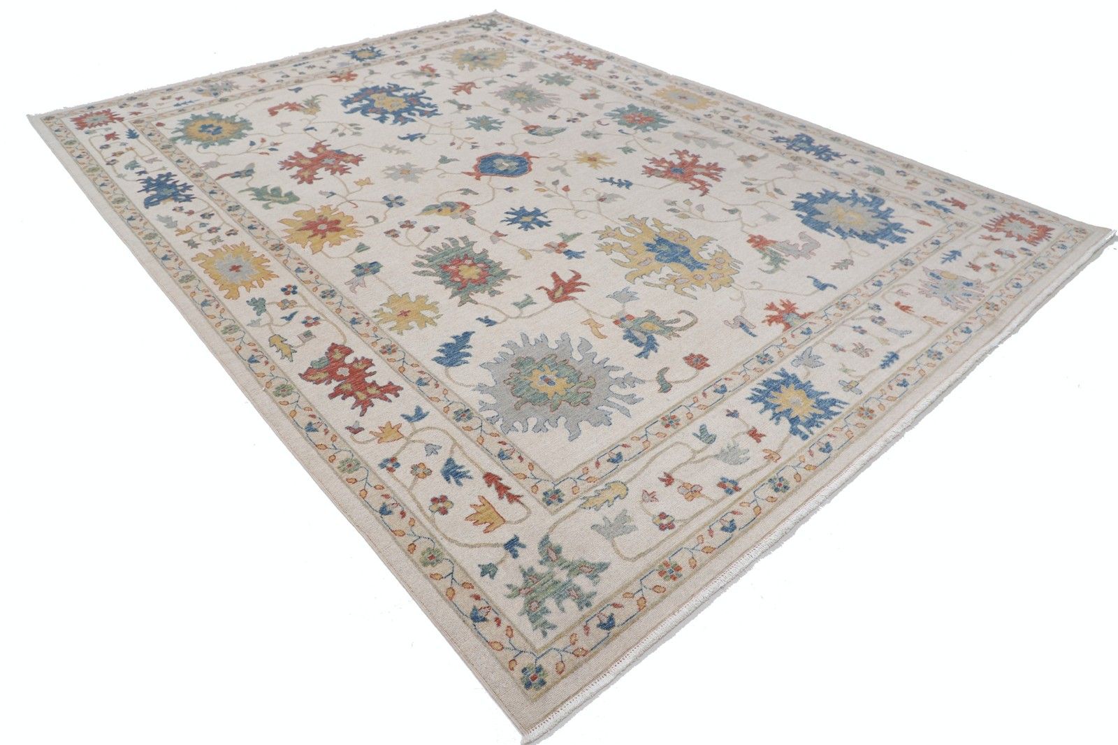 8'10"X11'10" Decoratief Oushak Vloerkleed, Modern Turks Wollen Tapijt voor de Woonkamer photo furniture