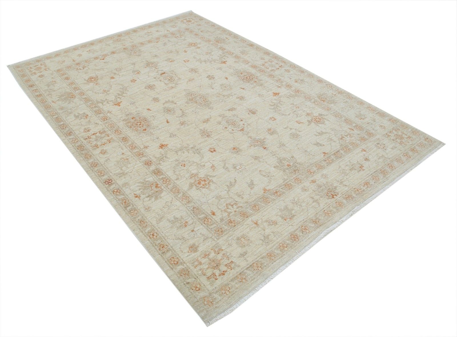 Handgeknoopt Bloemen Wollen Vloerkleed 171 x 239 cm voor Woonkamer, Slaapkamer en Eetkamer photo furniture