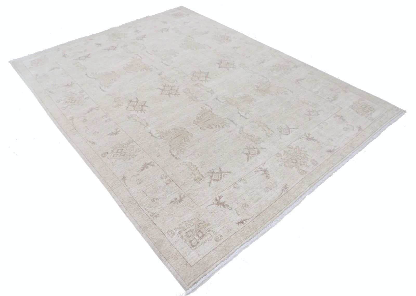 6x8 Ft Hand Knotted Beige Turkish Area Rug For Living Room. 100% Wool photo furniture