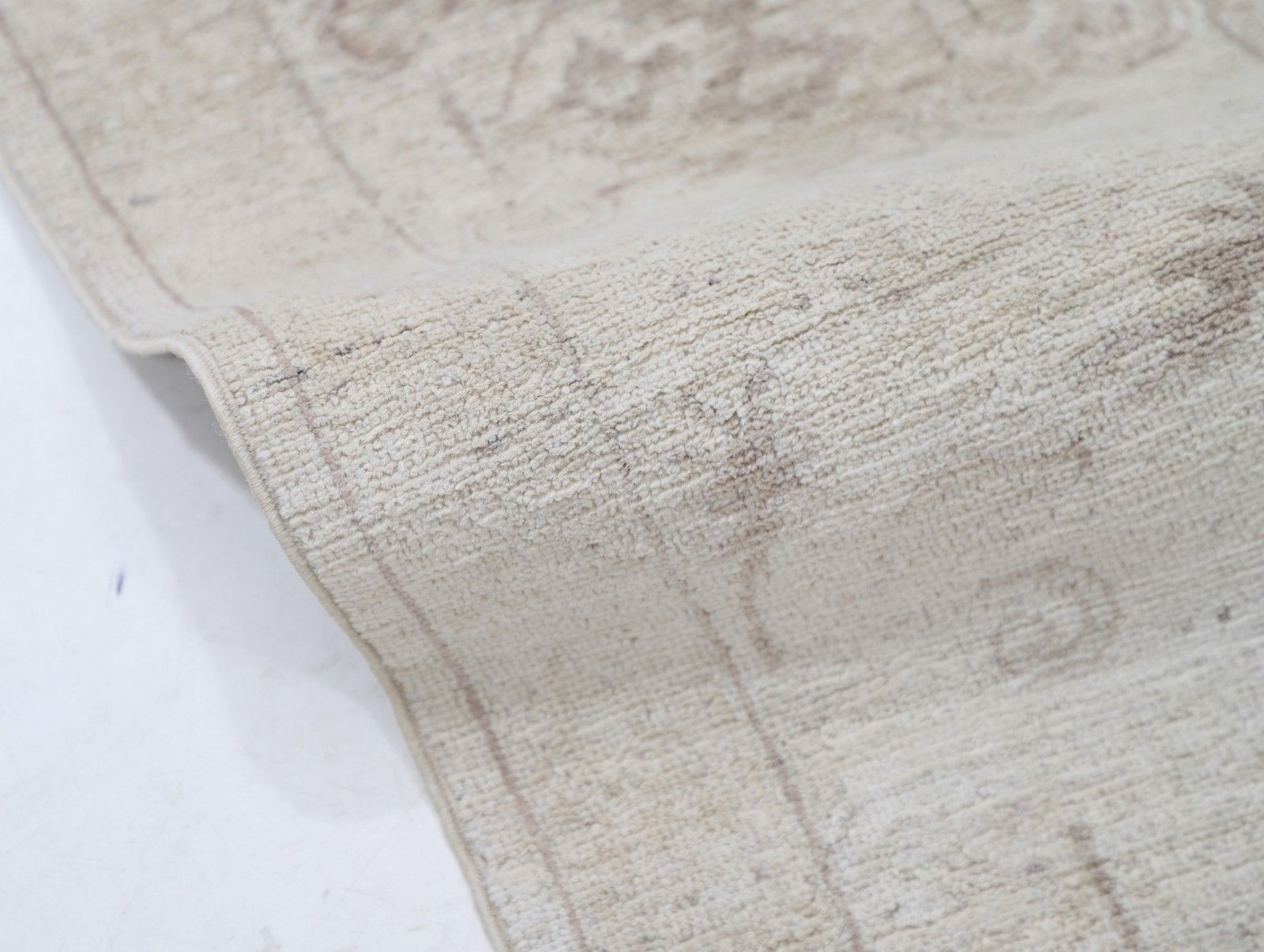 Handgeknoopt Beige Turks Vloerkleed 183 x 244 cm voor Woonkamer. 100% Wol photo 2941.0