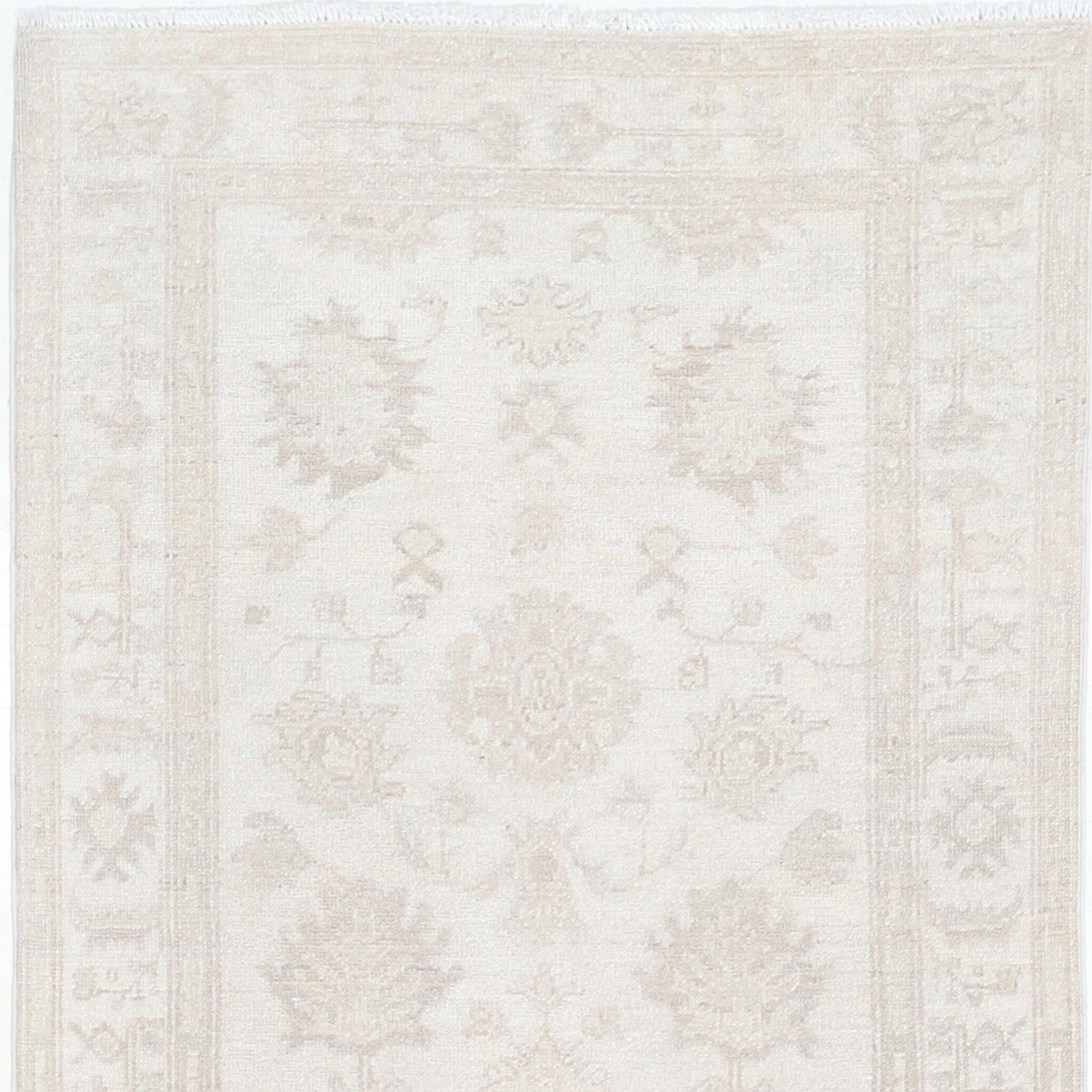 2.6x9.5 Ft Handknotted Hallway Runner Rug. Beige Corridor Rug. Wool Kitchen Rug photo vinterior