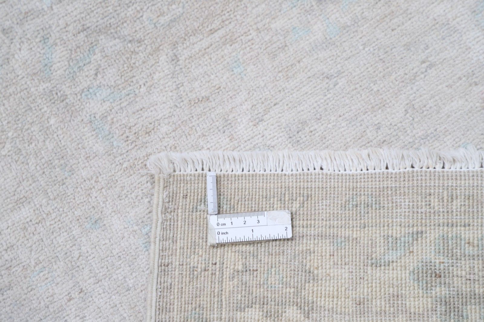 Tapis de couloir noué à la main 79 x 275 cm. Tapis de couloir beige. Tapis de cuisine en laine photo 1182.0
