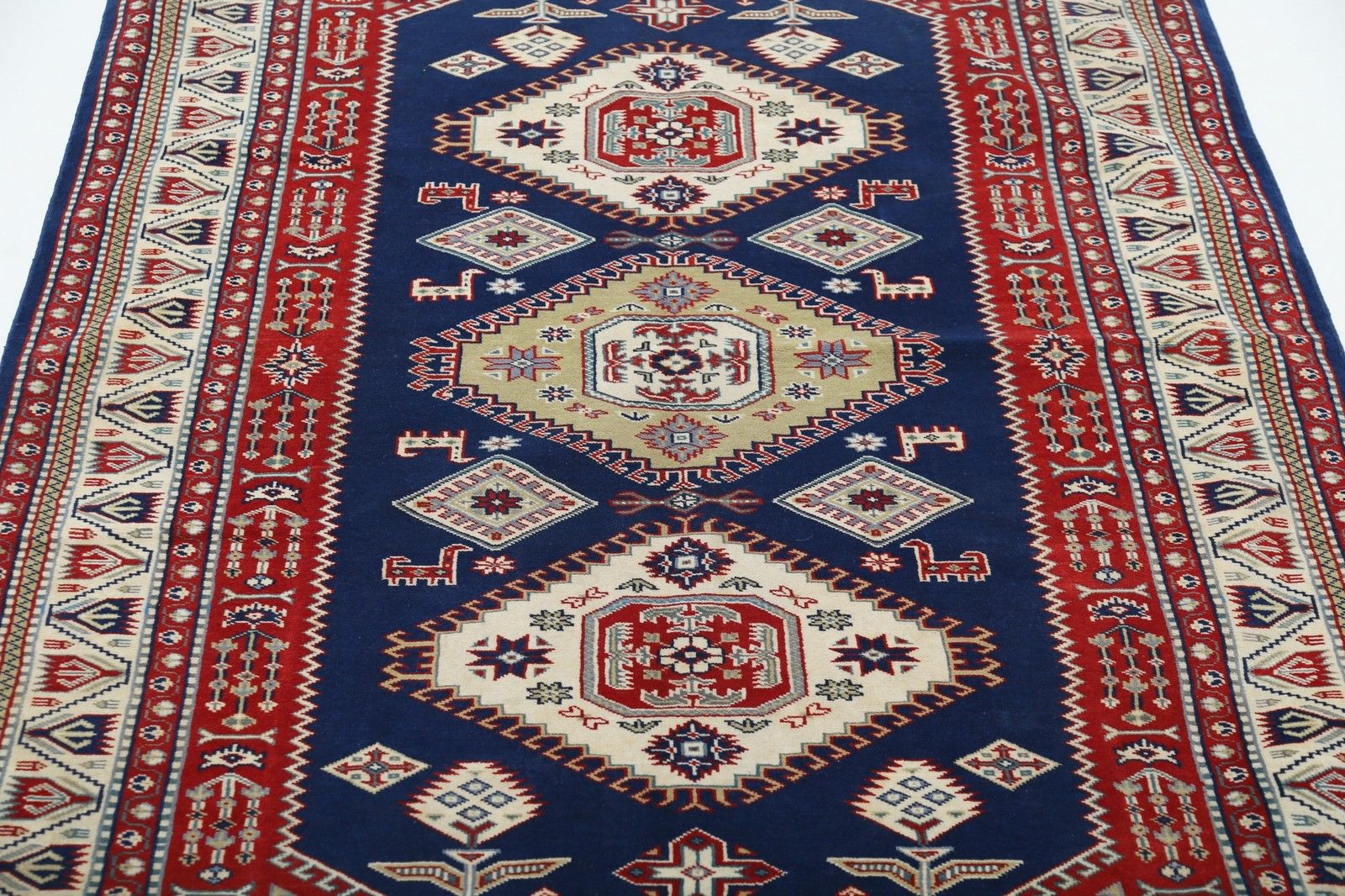 4,4x6 Ft Authentiek Handgeknoopt Turks Vloerkleed. Wollen Vloerbedekking photo 1260.0