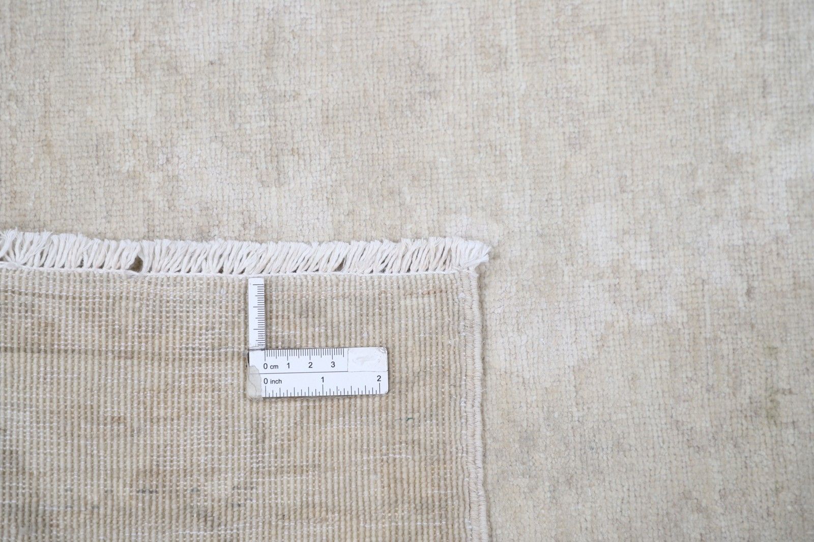 Tapis Oushak beige noué à la main, motif floral sur l'ensemble du tapis, 97 x 140 cm. 100 % laine photo 732.0