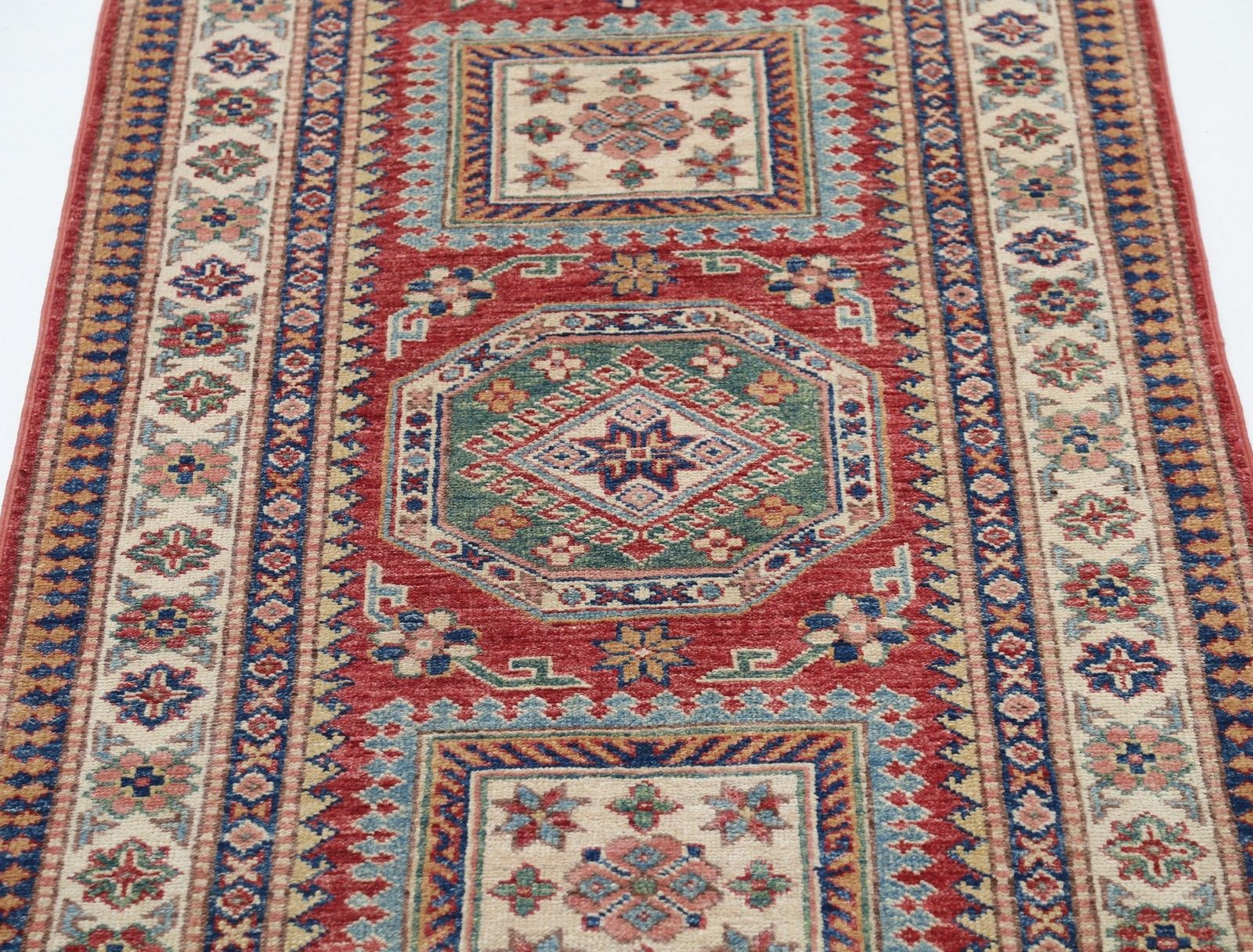 2.6x8.2 Ft Hand Knotted Hallway Runner Rug. Red Corridor Rug. Tribal Kitchen Rug photo 1045.0