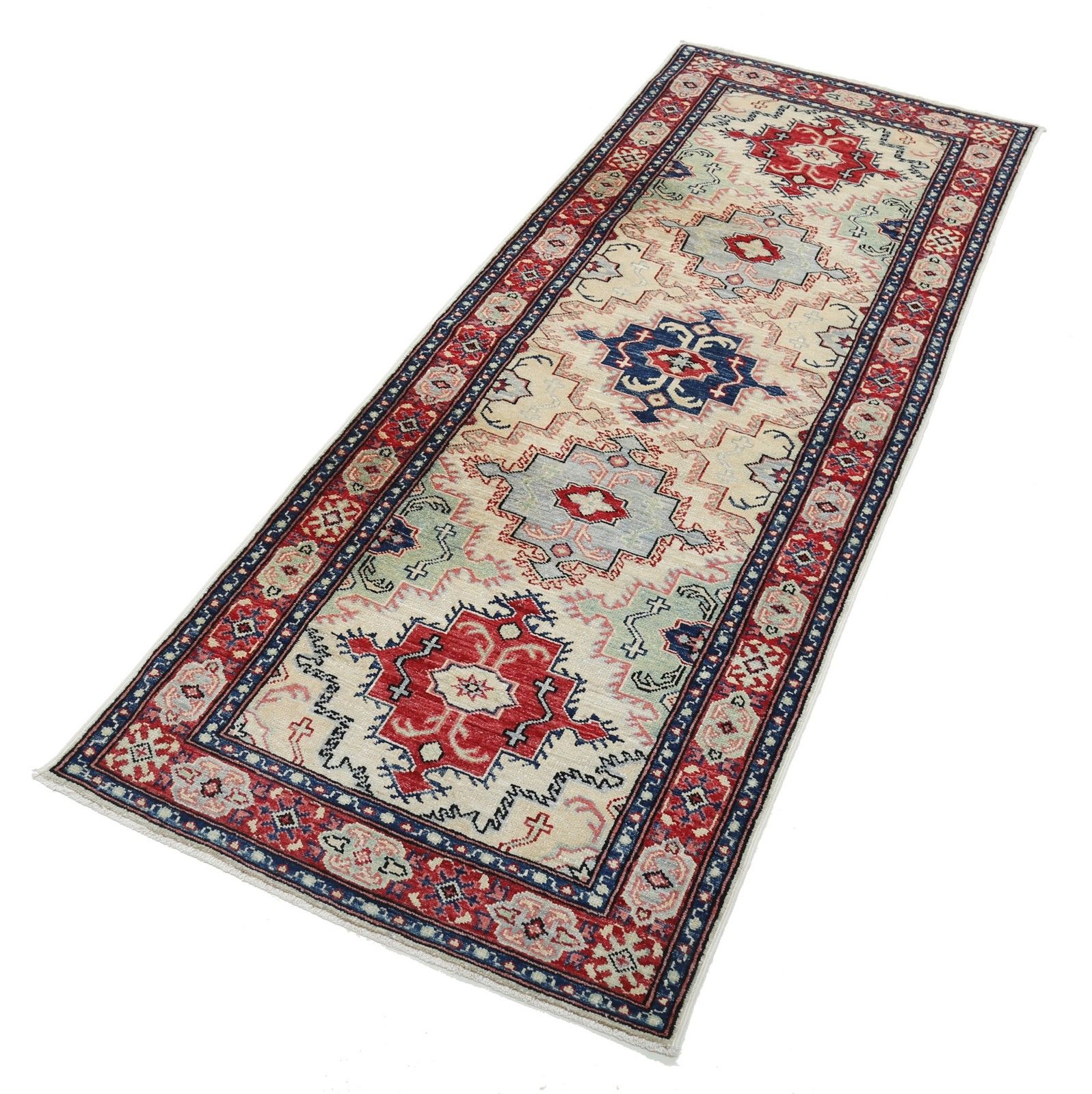 2.6x7 Ft Handknotted Turkish Runner Rug For Corridor. Tribal Kitchen Rug photo for sale