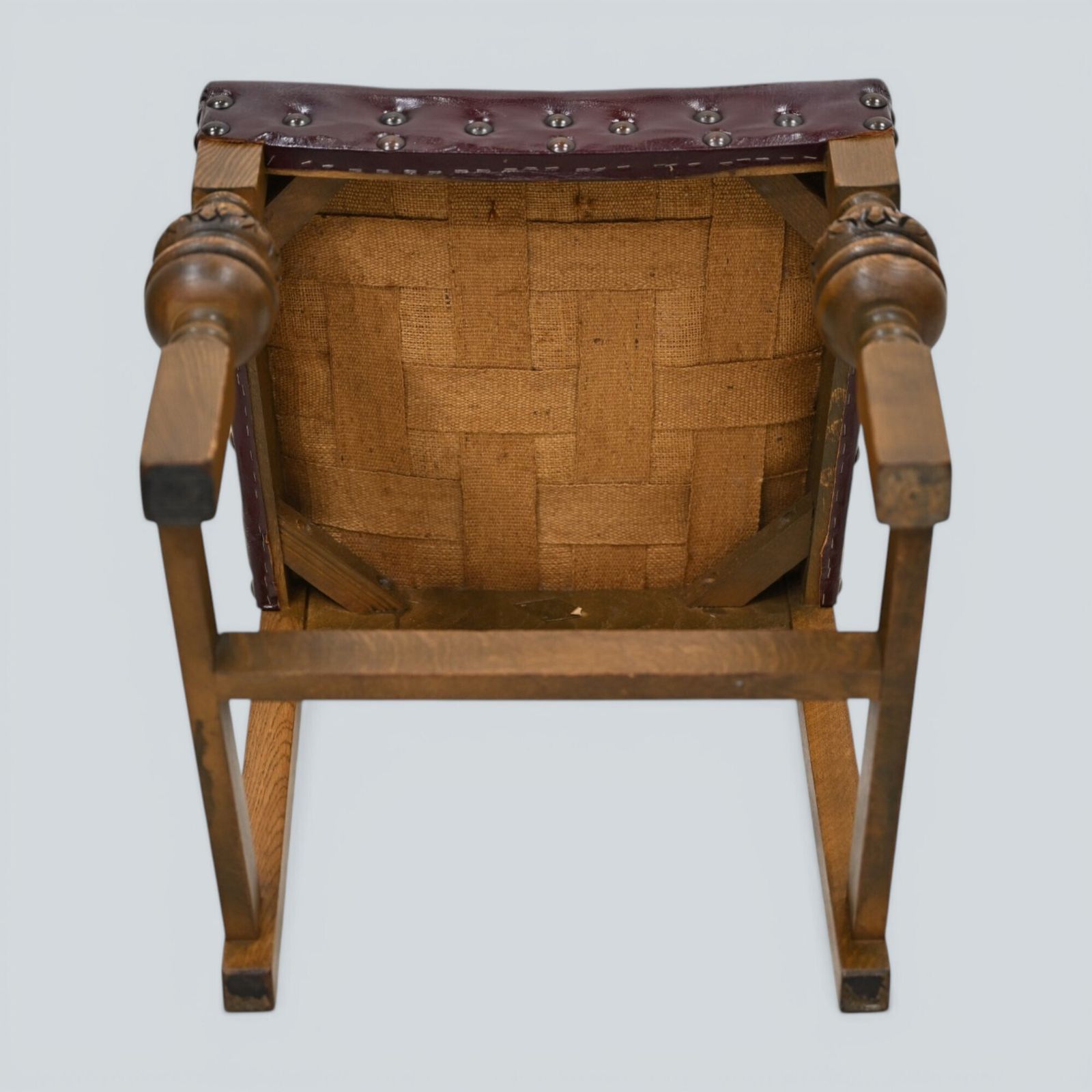 847.0 6 Old Charm Dining Chairs Studded Leather Seats/Backs Light Oak Free Uk Delivery photo