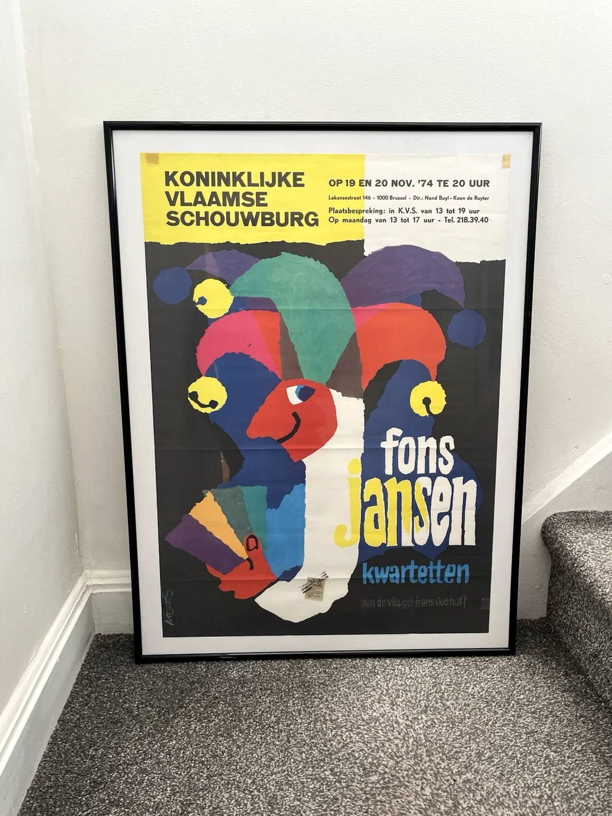 Rare Vintage 70's Frans Mettes Belgian Theatre Cabaret Exhibition Pop Art Poster photo vinterior