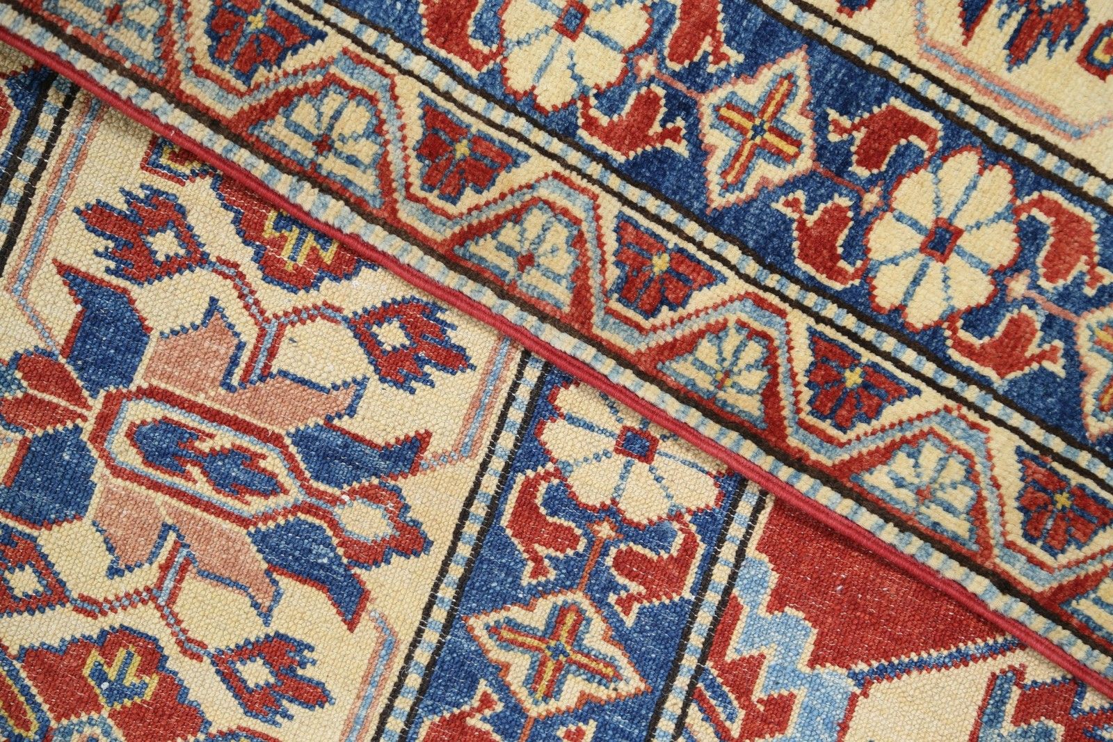 8x10.6 Ft Hand Knotted Tribal Rug In Red, Ivory And Blue. Traditional Carpet photo buy