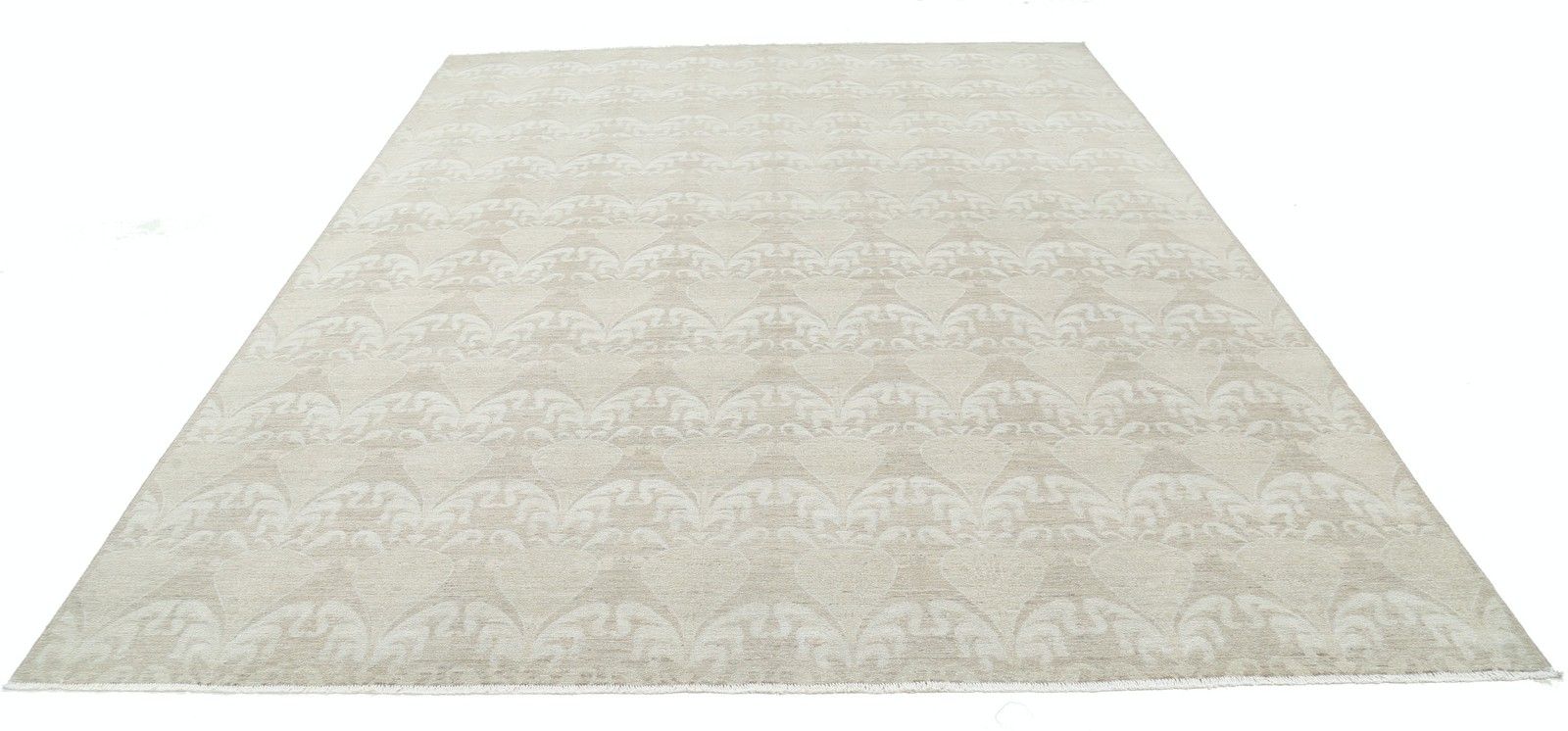 9x11.7 Ft Beige Hand Knotted Large Rug. Timeless Home Decor. 100% Wool Carpet photo Textiles