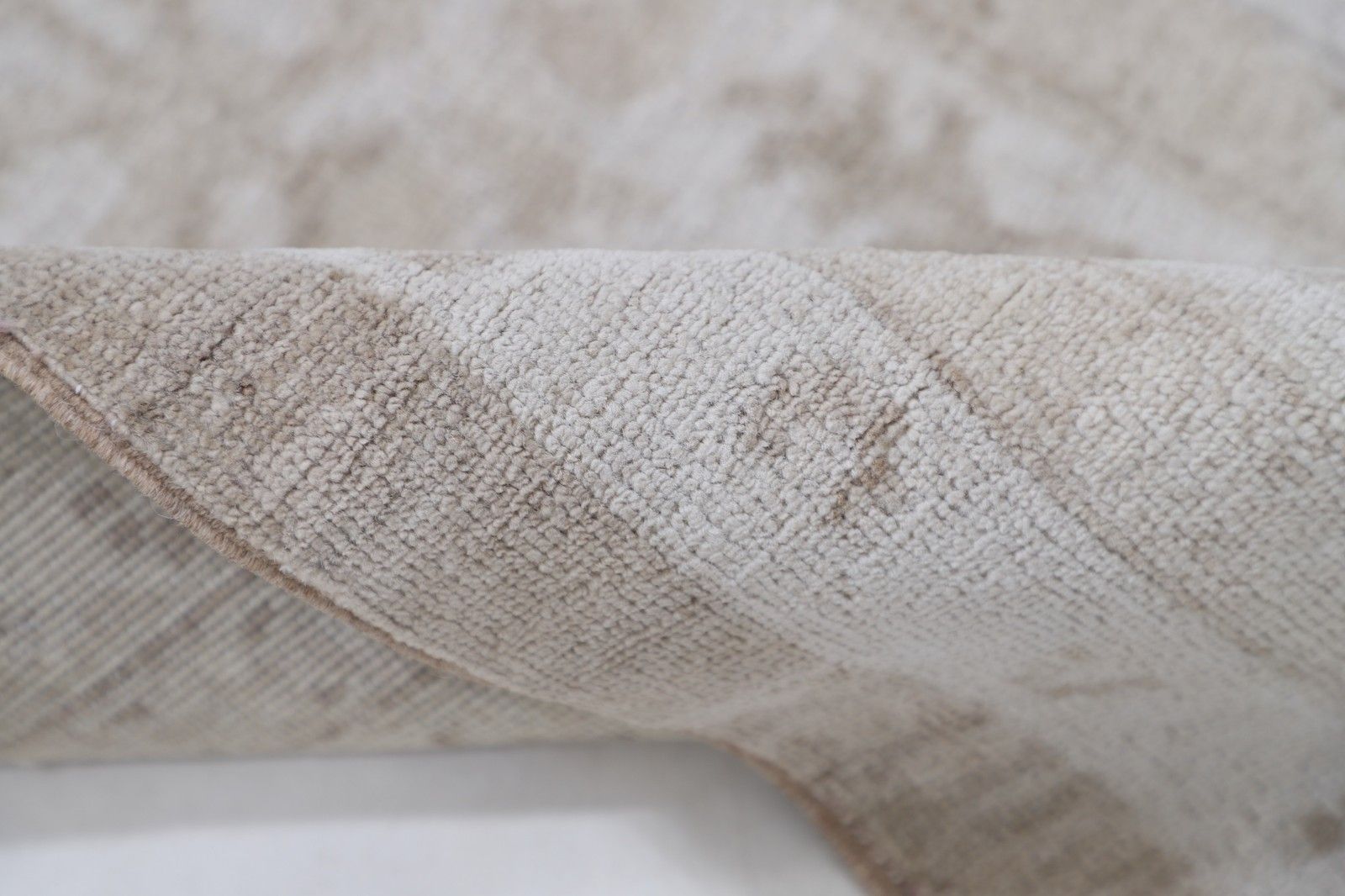 10x13,3 ft Traditioneel Handgeknoopt Oushak Vloerkleed, Beige Bloemmotief Tapijt photo Textiel