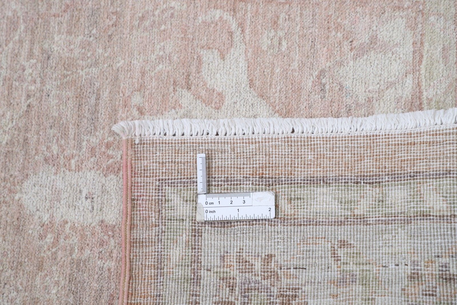 2.4x9.7 Ft Handknotted Hallway Runner Rug In Soft Pink & Beige. Kitchen Rug photo 1104.0