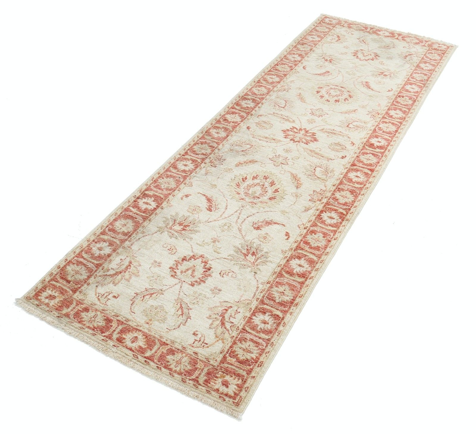 Tapis de couloir noué à la main, 0,79 x 2,34 m. Tapis de couloir en laine beige photo for sale