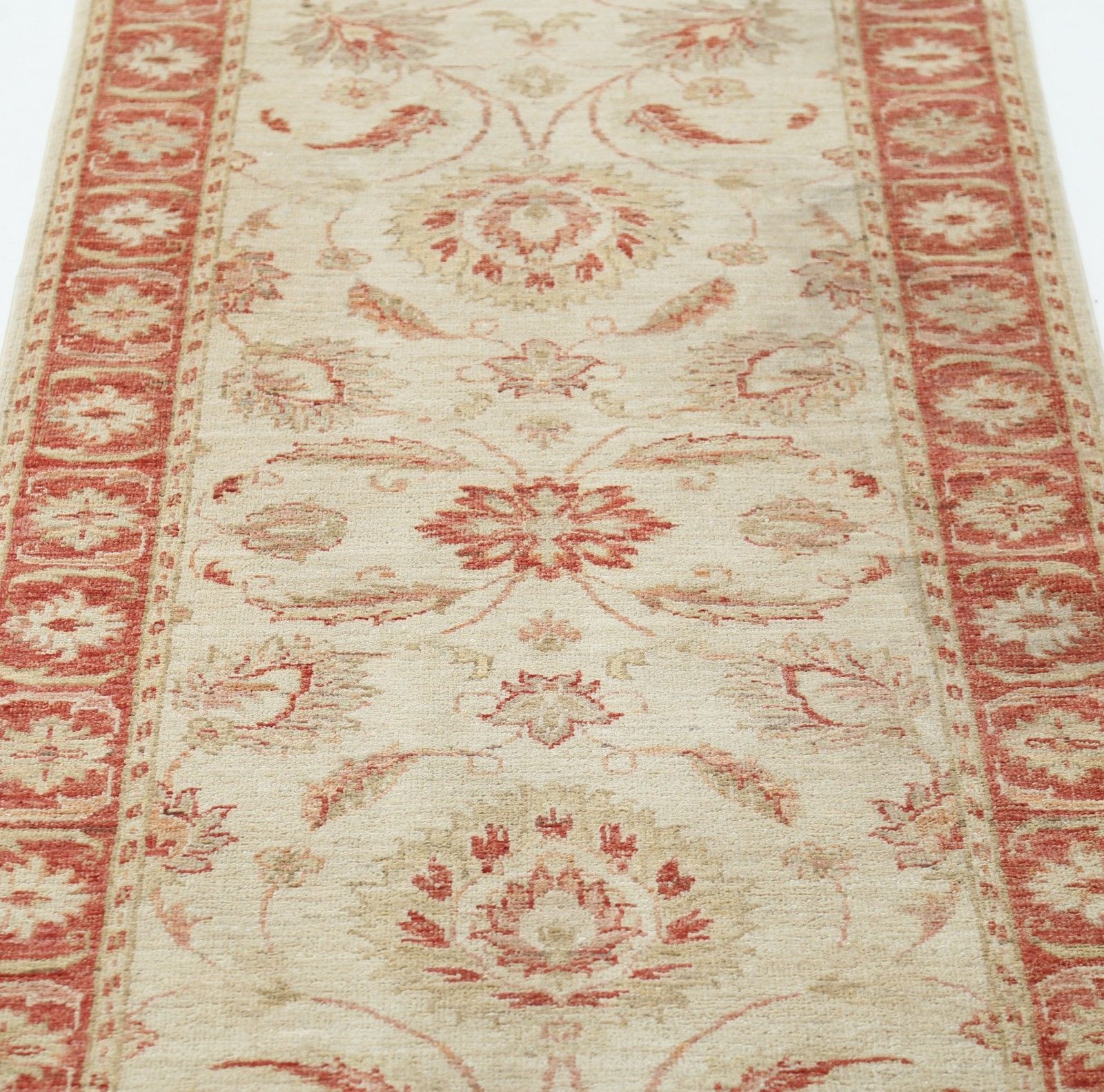 Tapis de couloir noué à la main, 0,79 x 2,34 m. Tapis de couloir en laine beige photo 986.0