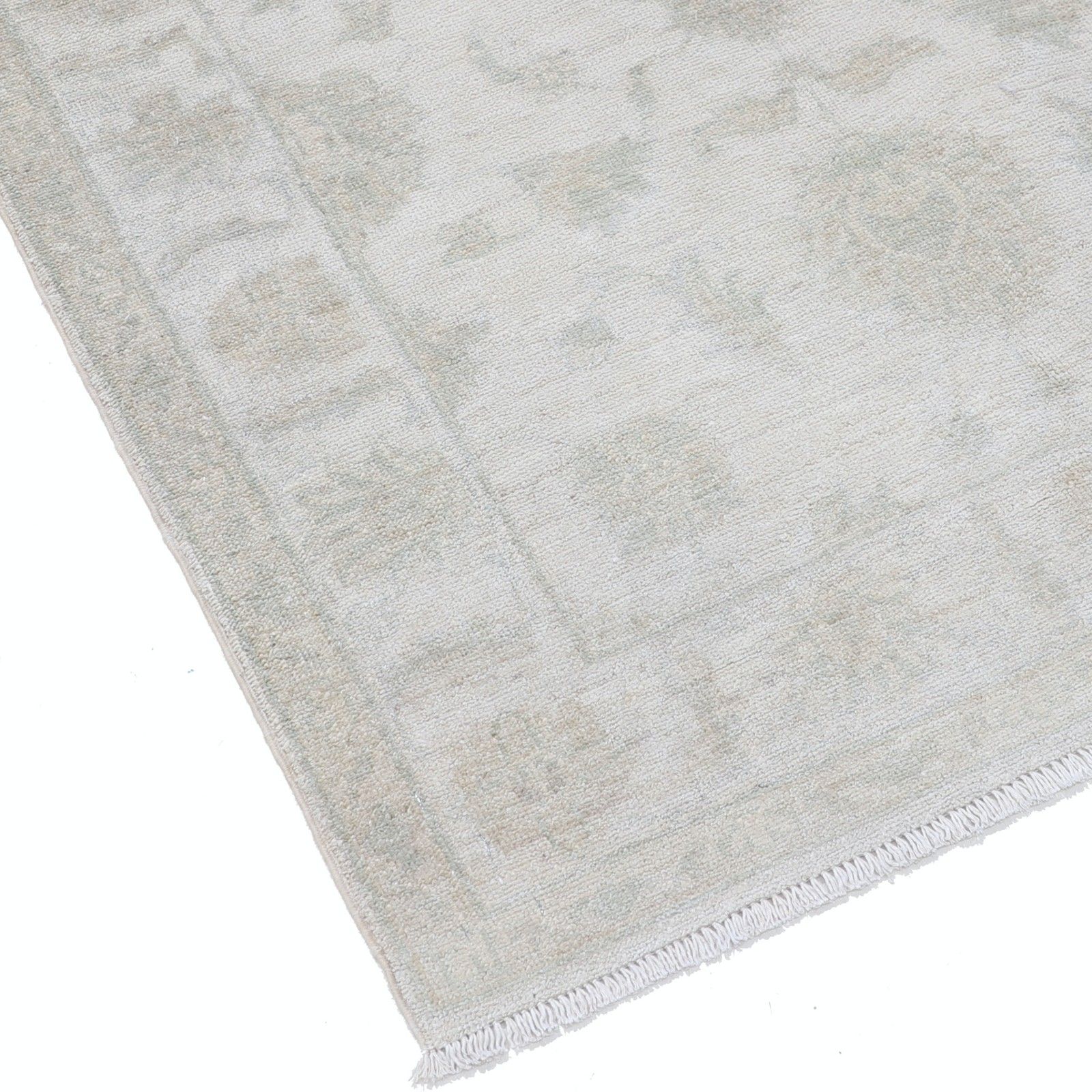 Tapis d'appoint traditionnel noué à la main 3 x 4,7 pi, pour entrée. Tapis de chevet beige photo vinterior