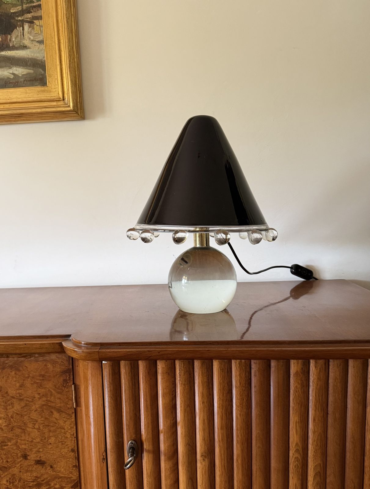 Murano Glass Table Lamp Mod. Budur, Roberto Pamio, Leucos Italy, 1970s photo for sale