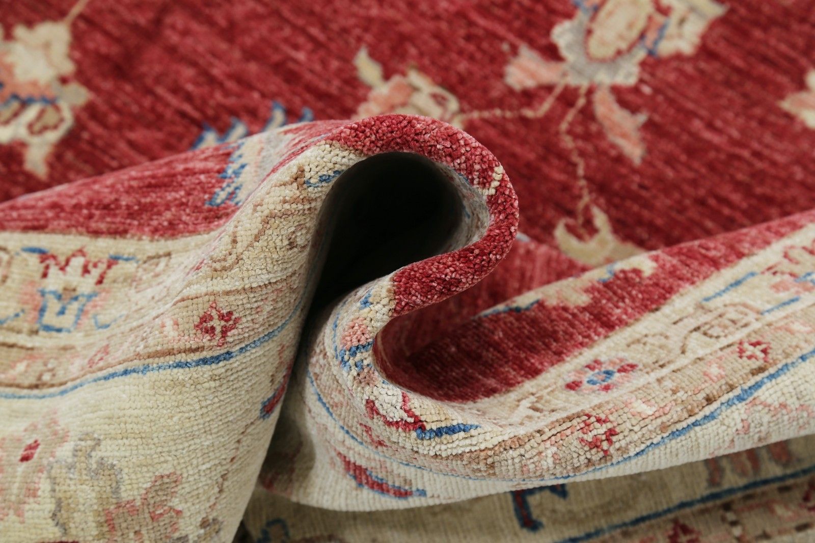 8,3x11,3 ft Handgeknoopt Bloemen Turks Wollen Vloerkleed. Rood en Beige Oushak Tapijt photo vinterior