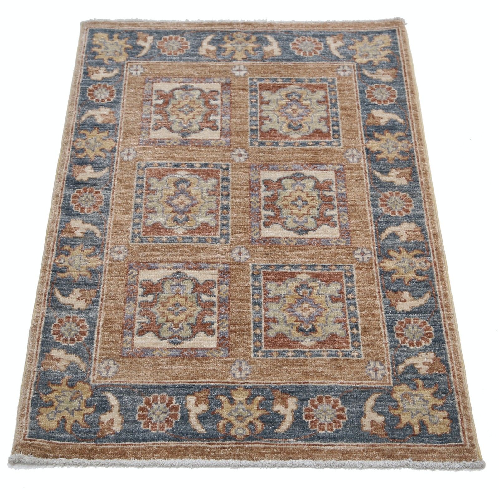 2x3 Ft Traditional Turkish Accent Rug. Handknotted Small Entryway Rug. 100% Wool photo Textiles