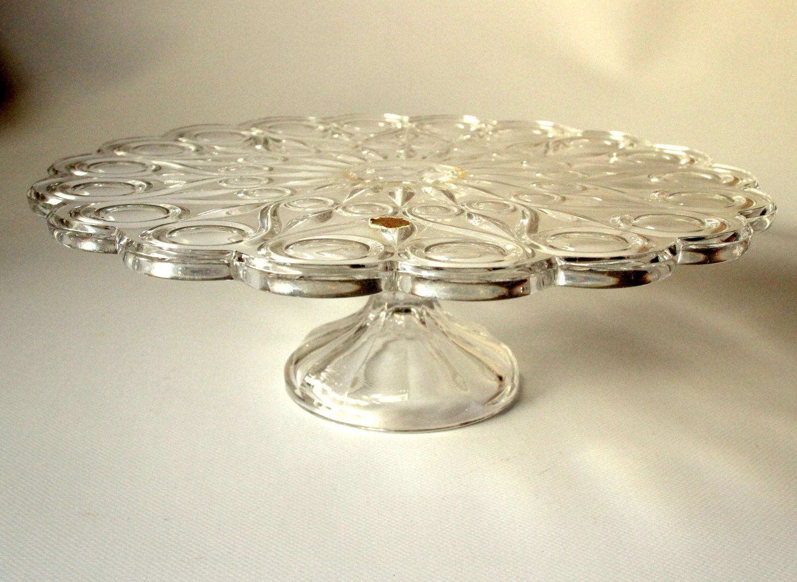 Crystal Glass Cake Plate On Foot By Nachtmann   Vintage