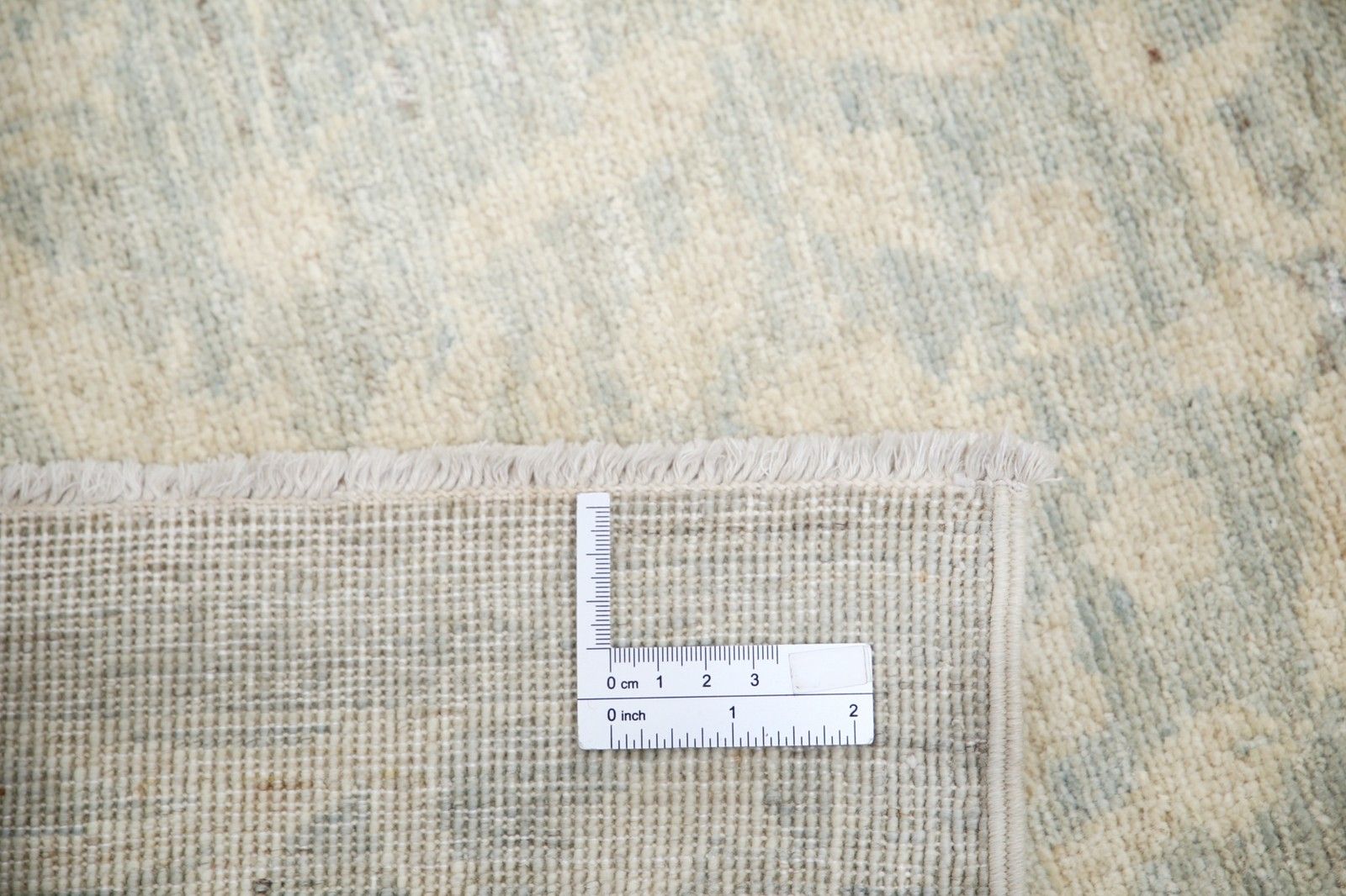 Tapis en laine fait main, bleu clair et ivoire, motif floral en treillis, 1,66 x 2,37 m photo buy