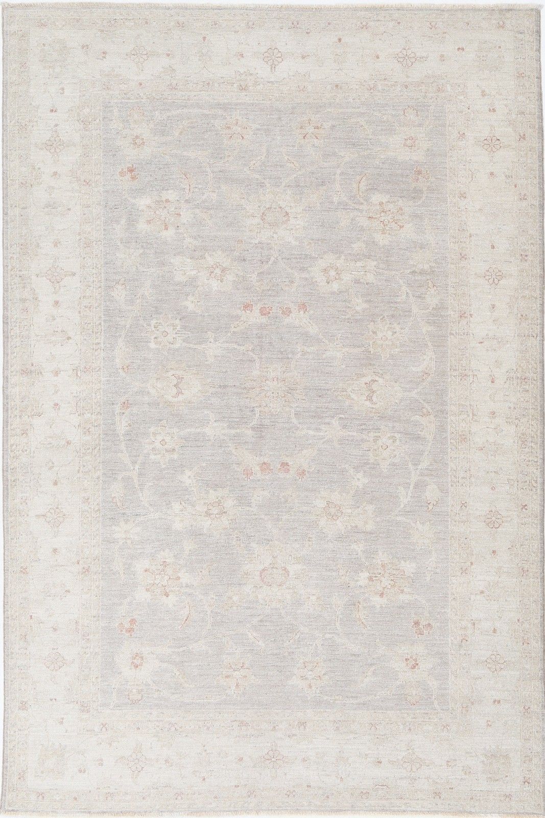 5.5x8.2 Ft 100% Wool Hand Knotted Floral Turkish Area Rug For Living Room