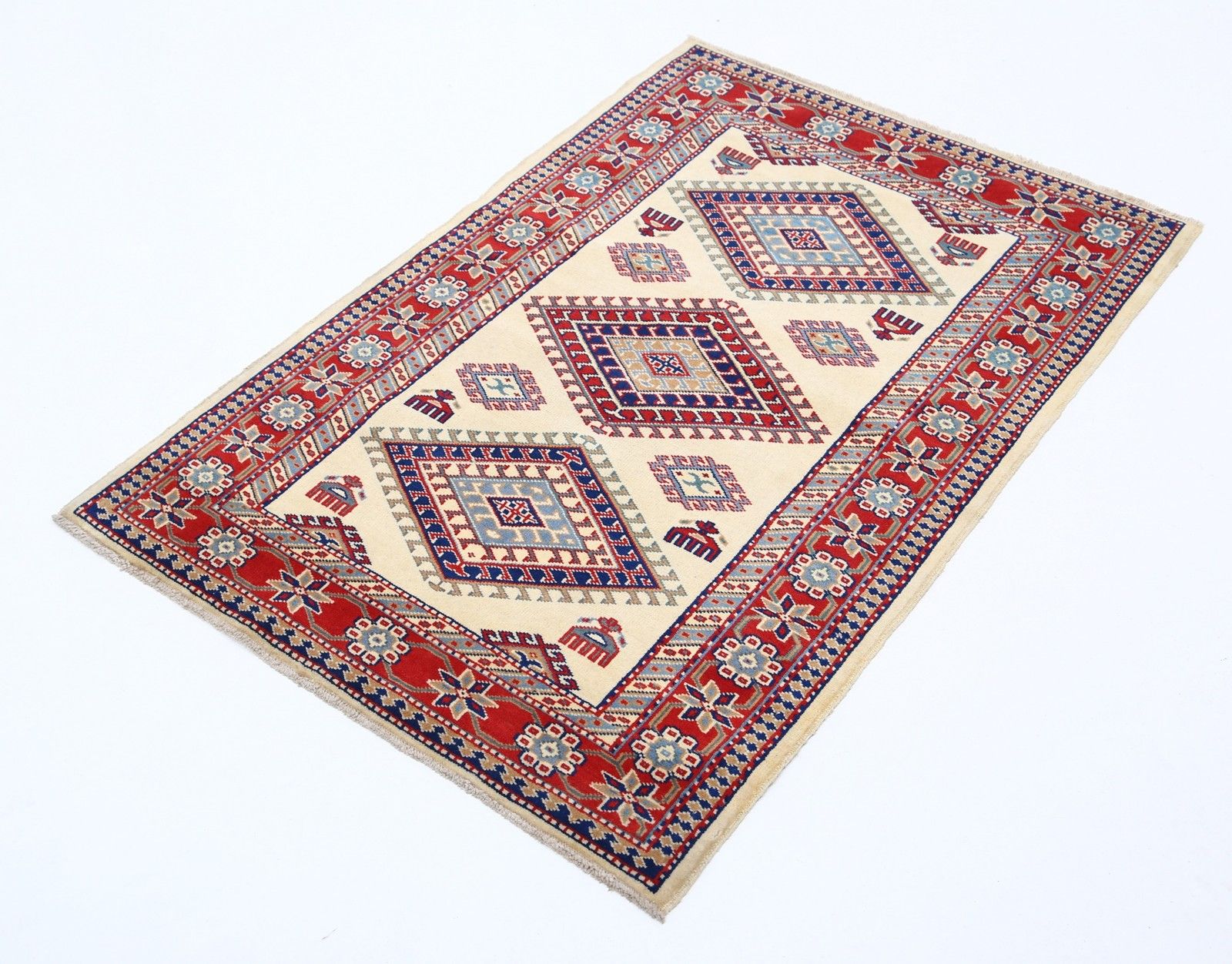 2.7x4 Ft Decorative Turkish Area Rug. Hand Knotted Village Rug. 100% Wool photo for sale