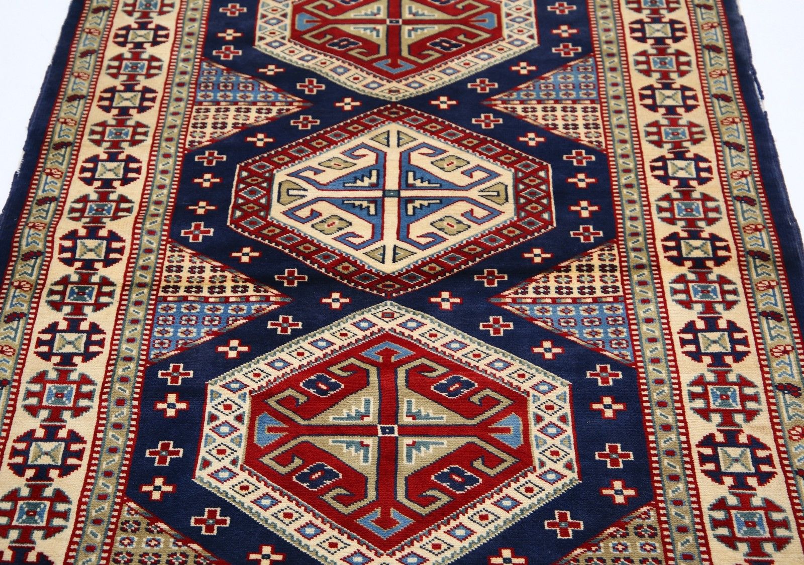 3,3x5 Ft Handgeknoopt Tribal Accent Vloerkleed. Geometrisch Vloerkleed voor Entree en Slaapkamer photo 810.0