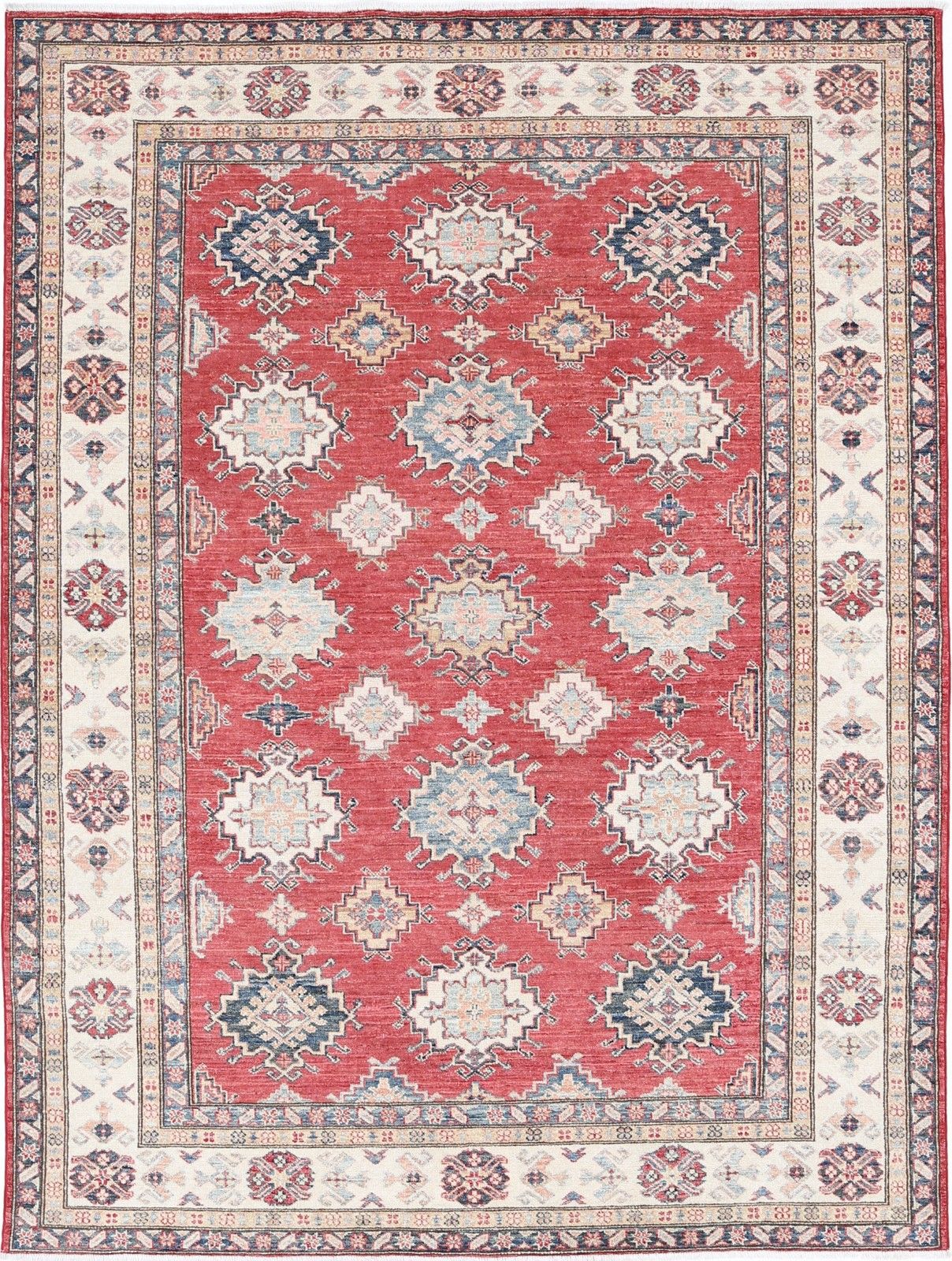 Tapis en laine noué main, style turc, 180 x 245 cm - rouge, chambre et salle à manger