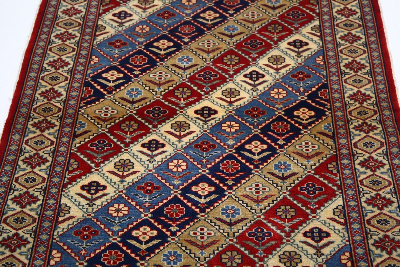 3x5 Ft Colorful Tribal Accent Rug For Bedroom. Hand Knotted Turkish Wool Rug photo 752.0