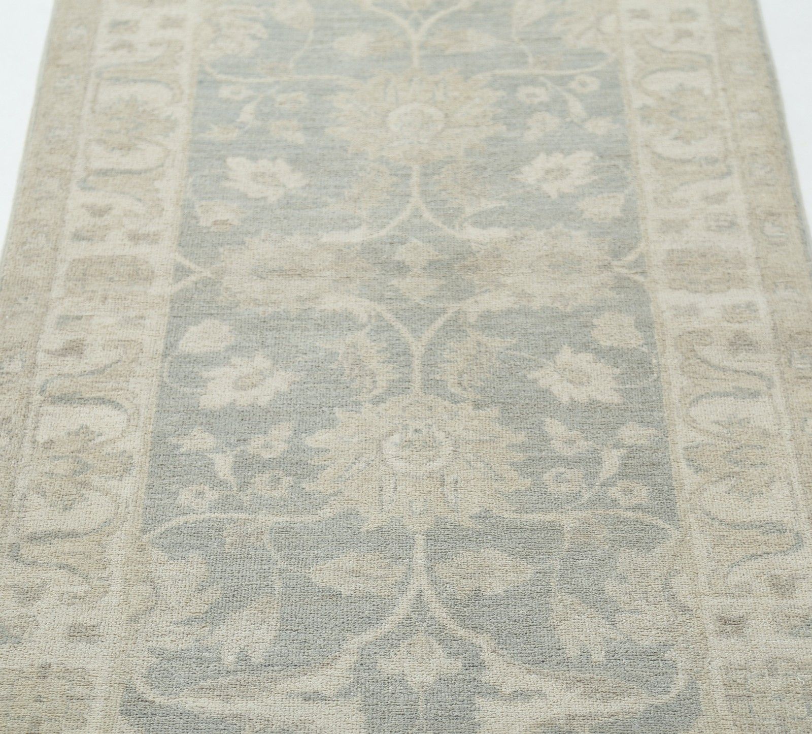 2.6x8 Ft Hand Knotted Runner Rug. Soft Toned Hallway, Corridor And Entryway Rug photo 1006.0