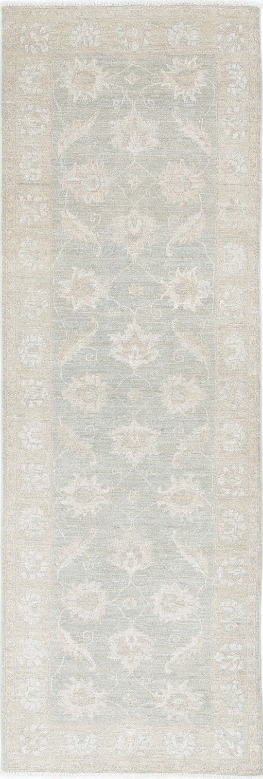 Tapis de couloir à motifs floraux, noué à la main - 0,82 x 2,47 m, tons sourds