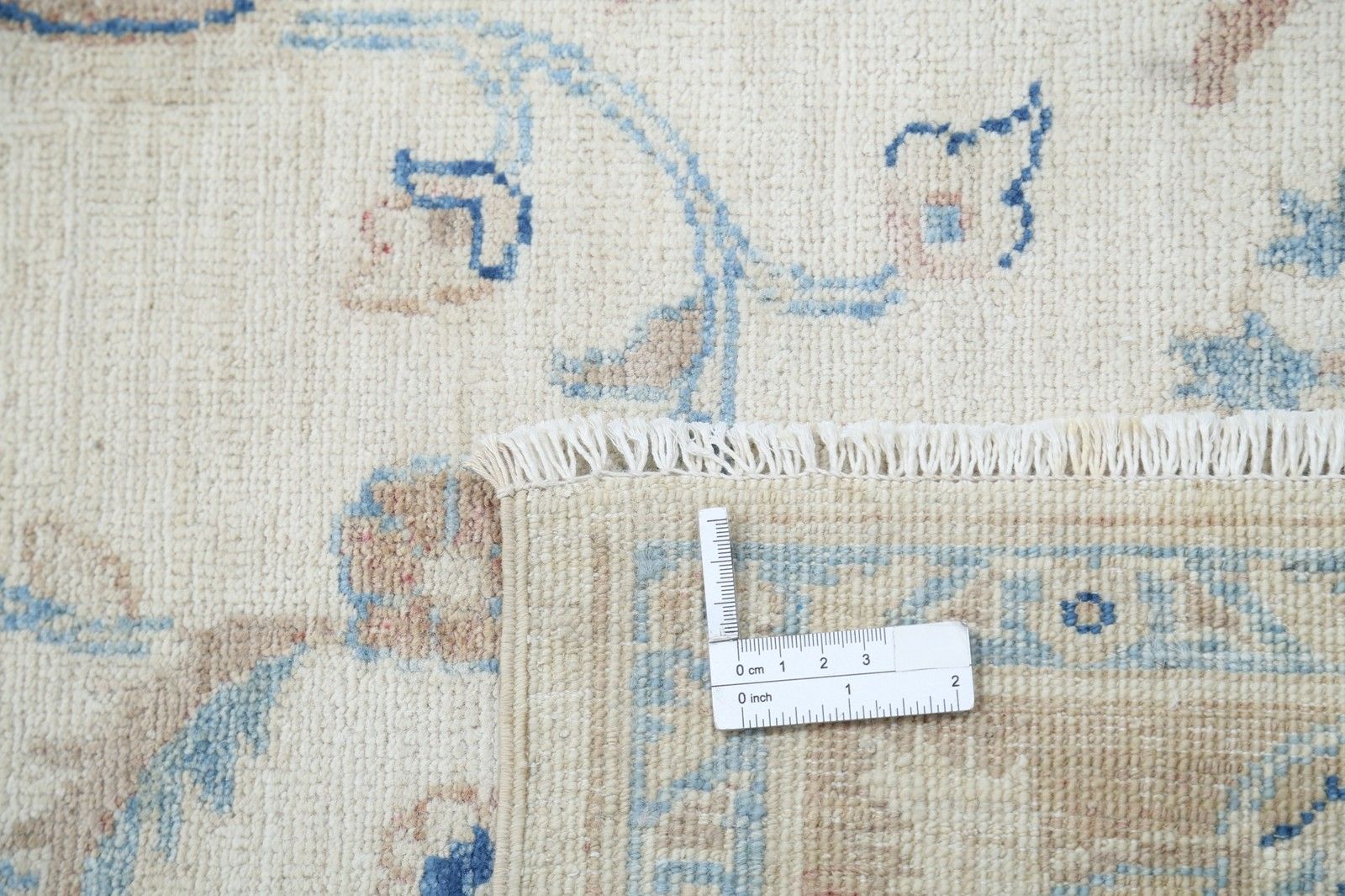 6,2x8 Ft Handgeknoopt Wollen Vloerkleed Met Allover Bloemmotief. Beige Oushak Tapijt photo buy