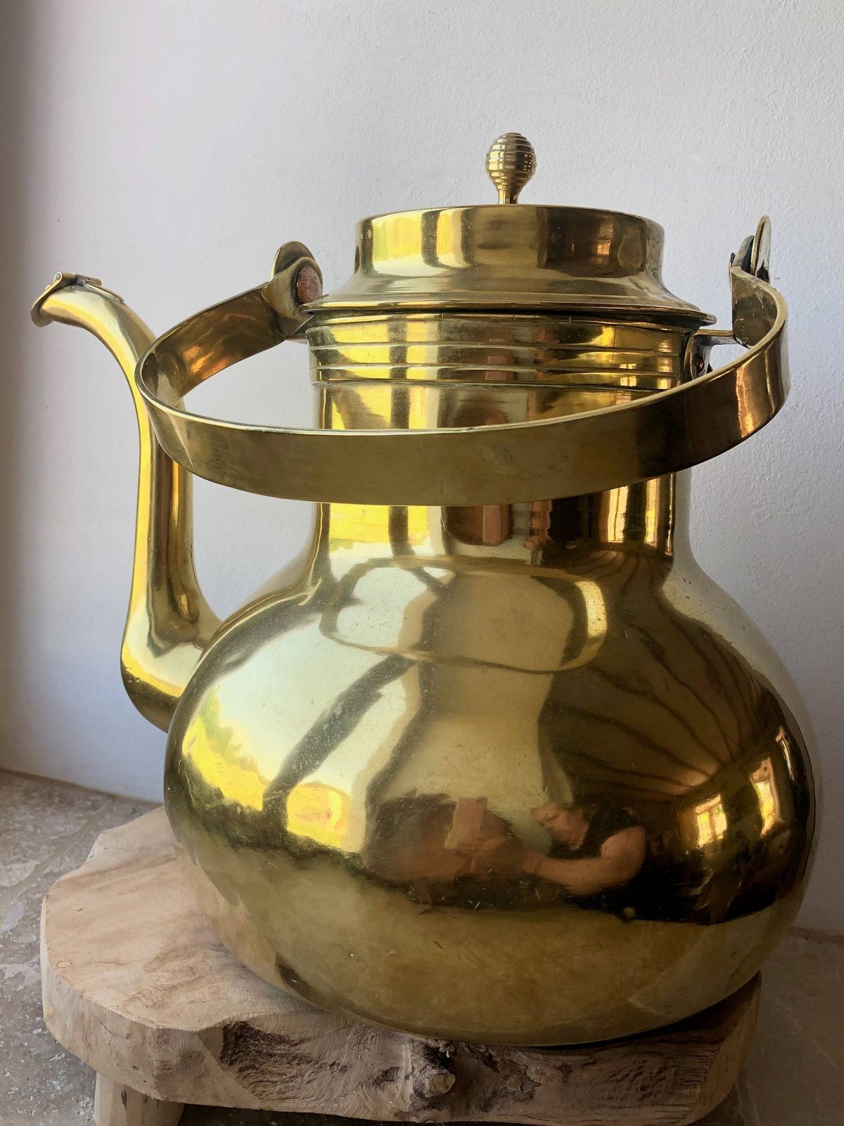 Vintage extra grote messing ketel photo vinterior