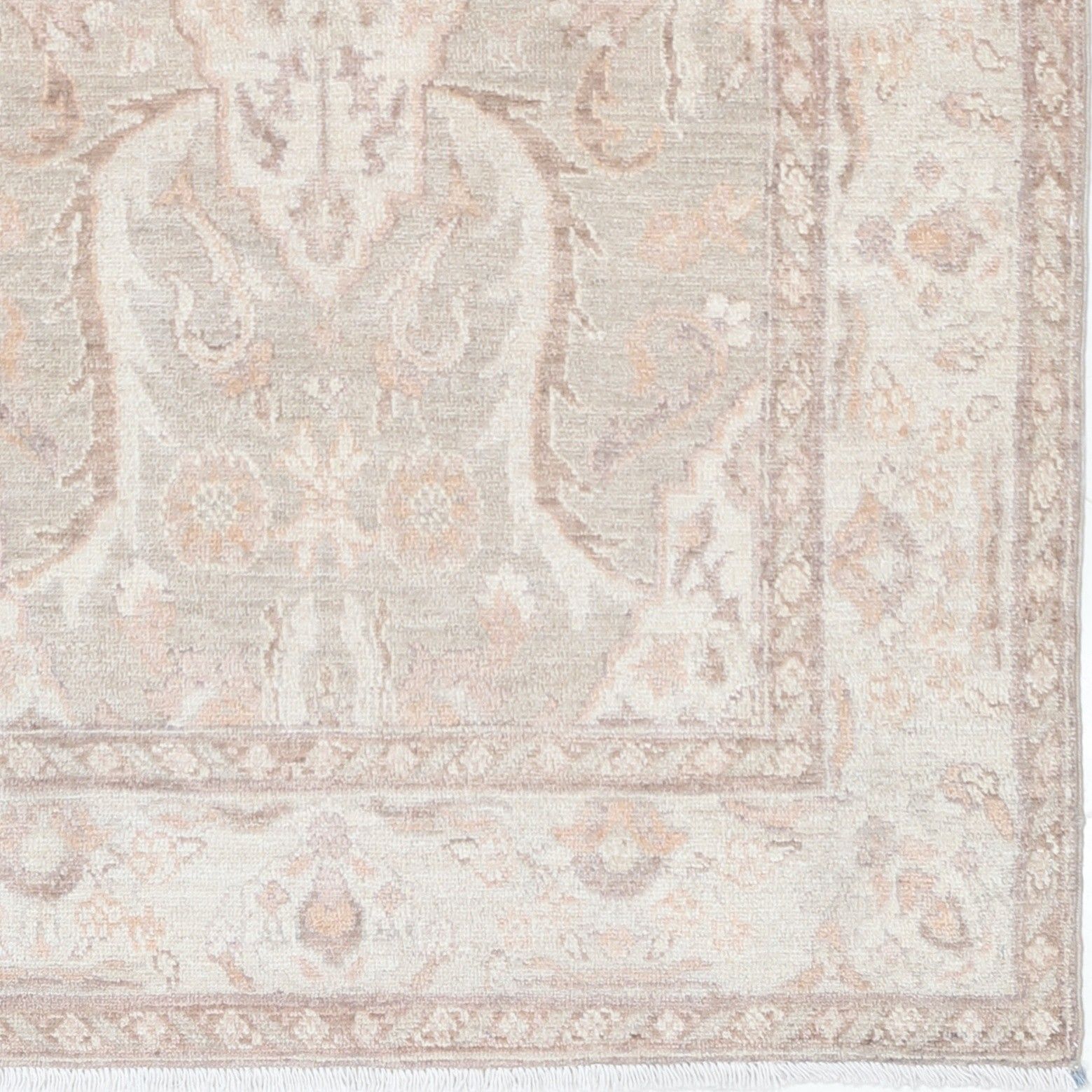 Tapis d'appoint traditionnel noué à la main, 3 x 4,6 pi. Tapis en laine à motifs floraux dans des tons doux photo buy