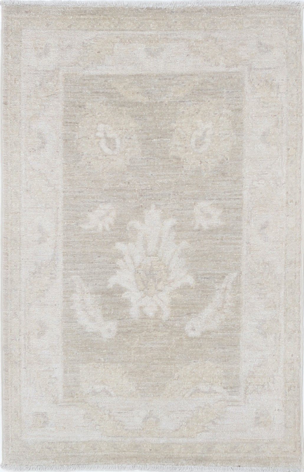 Tapis turc traditionnel beige, 60 x 97 cm, noué à la main